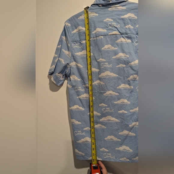 Rare Official H&M Men's The Simpsons TV  Series Cloud Design Resort Shirt - Picture 8 of 8